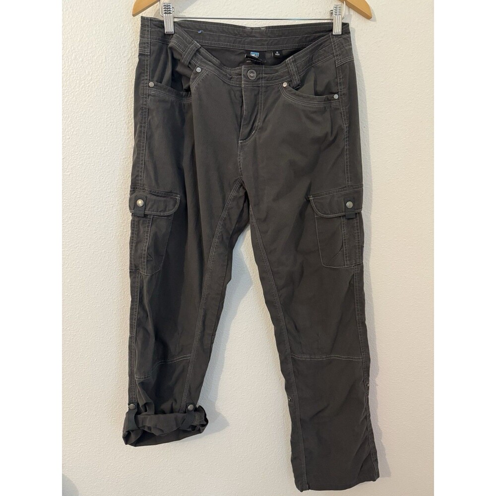 Kuhl Splash Roll Up Pants Women Sz 10 Reg Hiking Outdoor Camping Dark Gray EUC